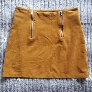 Mustard yellow zip-up skirt